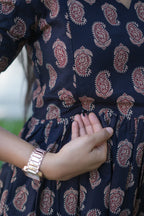 Zipper Feeding Maxi Silk Mango Floral | B - 008