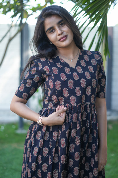 Zipper Feeding Maxi Silk Mango Floral