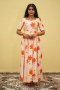 Blush Blossom Floral Maxi Dress for women | Floral Cotton Maxi Dresses | B - 003