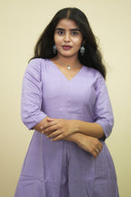 Lavender A-Line Kurta Set with Pants Co ord set | D - 007