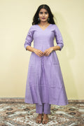 Lavender A-Line Kurta Set with Pants Co ord set | D - 007