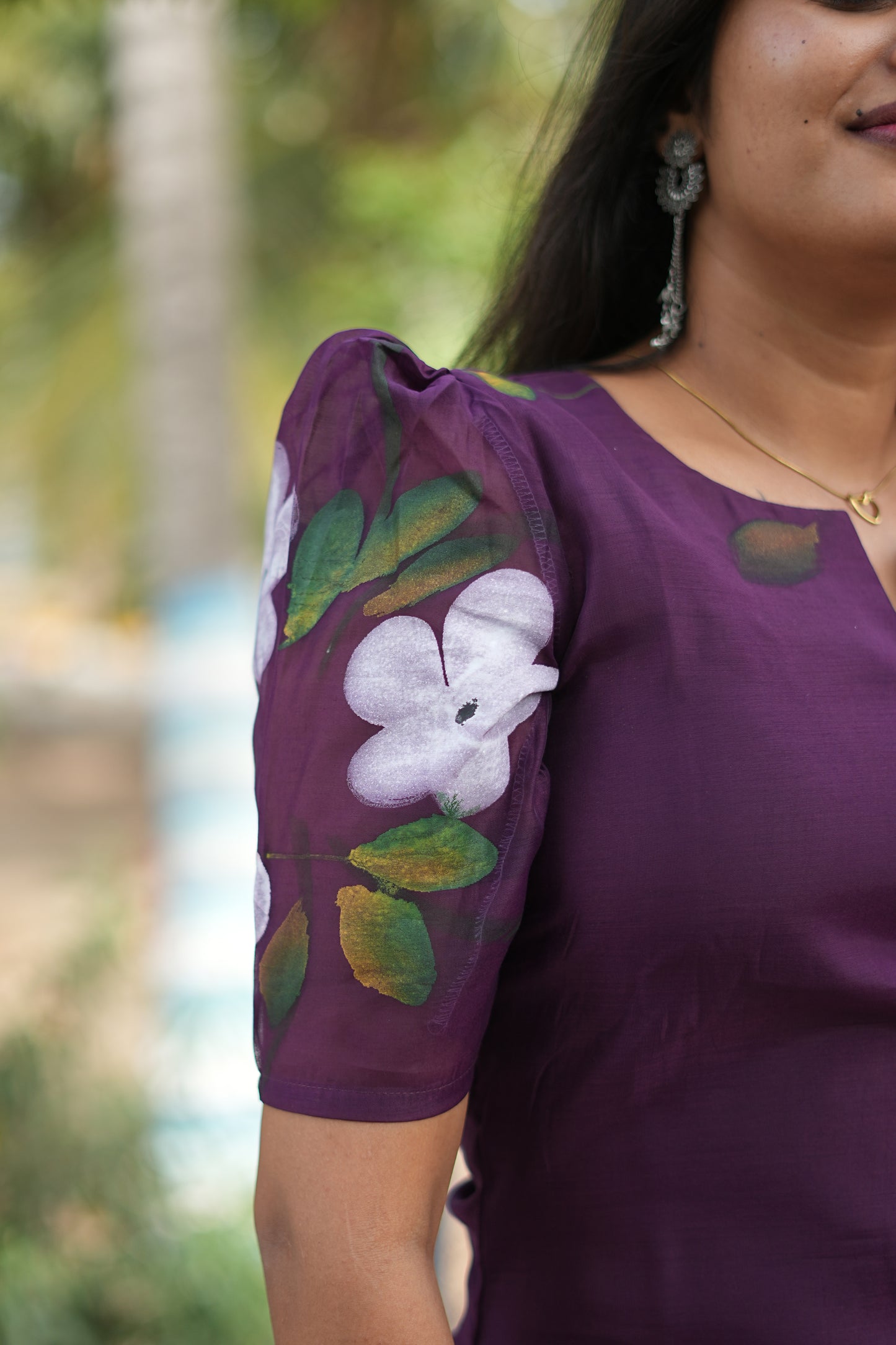 Amora Plum Mul Chanderi Cotton Ethnic Set| LCSA 046