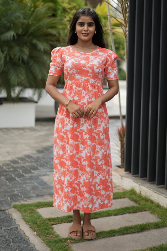 Casual Lounge Wear Non Feeding with puff Orange Dyed