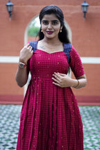 Ruby Grid Checkers Maxi Dress for Women | Cotton Checkers maxi dress | E - 005