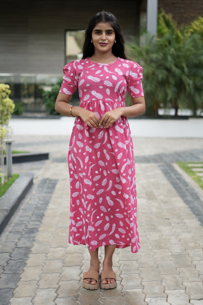 Casual Lounge Wear Non Feeding with puff Pink feather