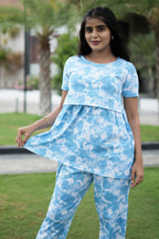 Peplum Feeding Zipless Co-ords Sky Dyed