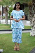Peplum Feeding Zipless Co-ords Sky Dyed