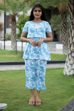 Peplum Feeding Zipless Co-ords Sky Dyed