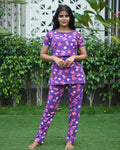 Zipless feeding maternity Co-Ord Purple Teddy