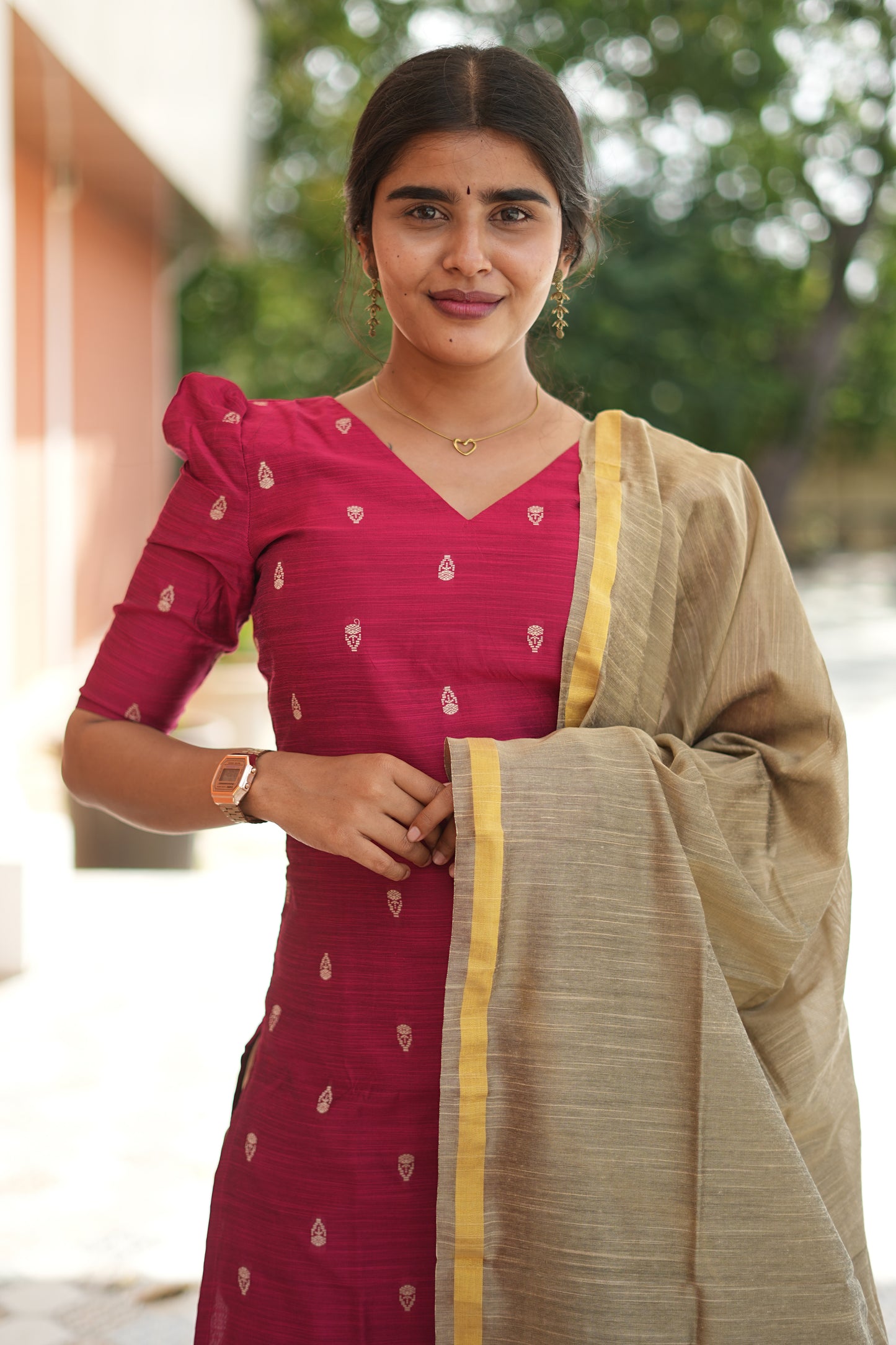 Marvelle Premium Cotton 3-Piece Ethnic Set with Dupatta| LCSM044