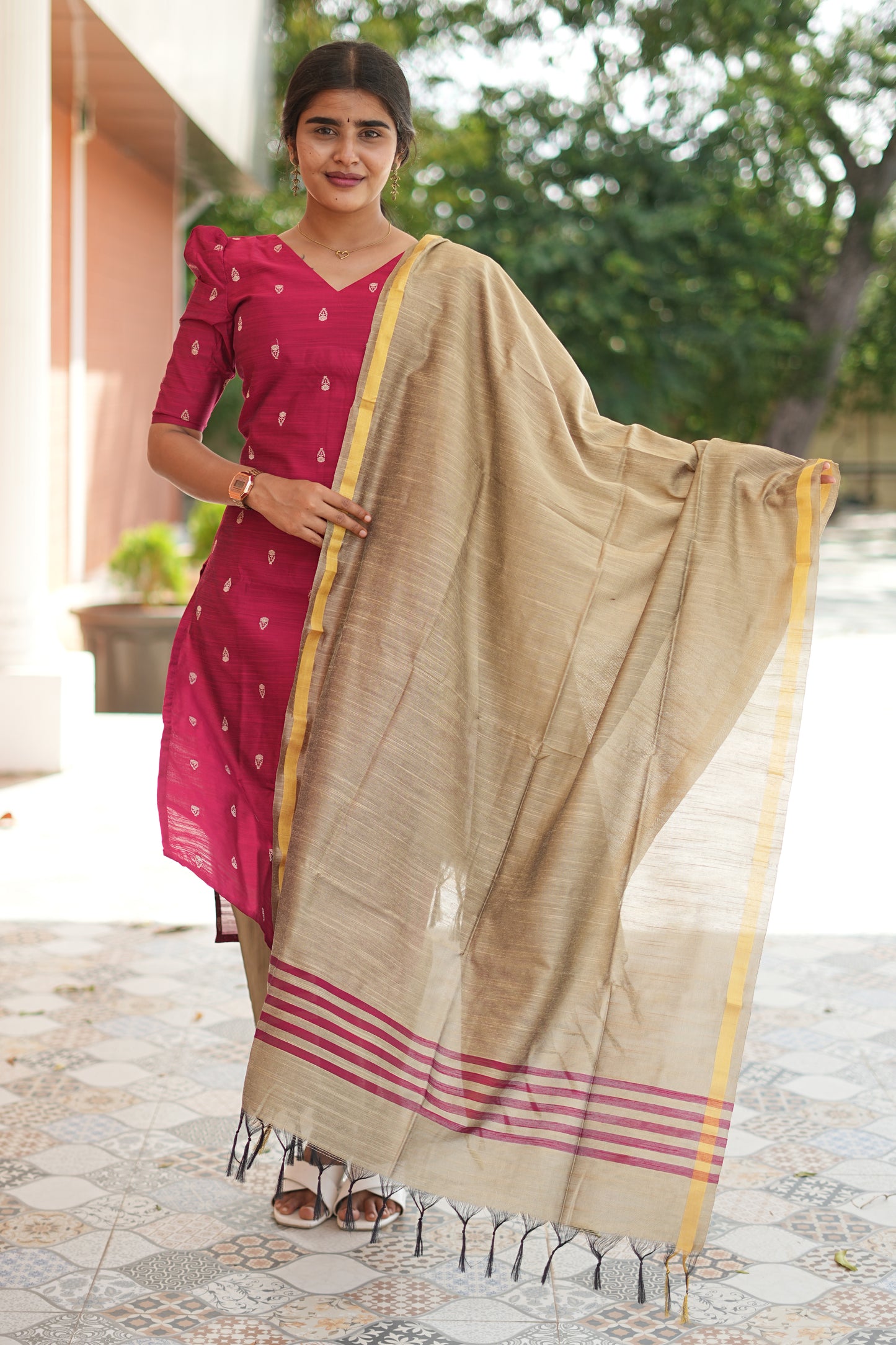 Marvelle Premium Cotton 3-Piece Ethnic Set with Dupatta| LCSM044