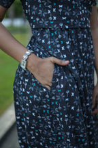 Capri Feeding Wear with Puff Sleeve Black Butterfly