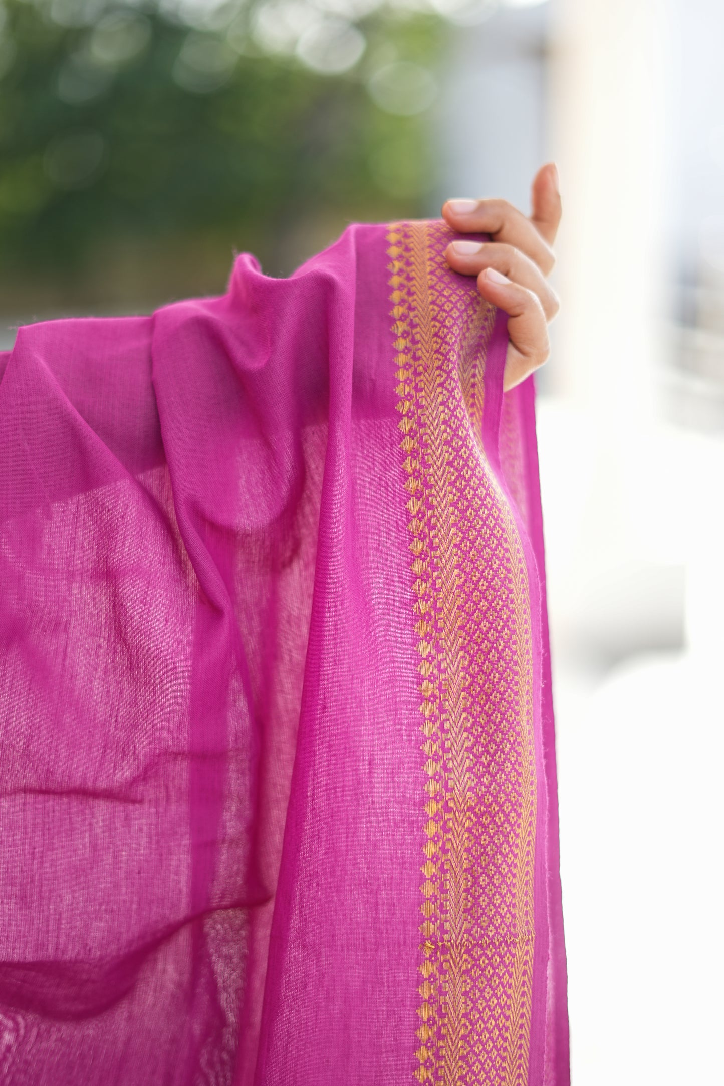 Orchid Pink Handloom Mangalagiri Cotton Salwar Suit with Zari Dupatta | LCSO 034