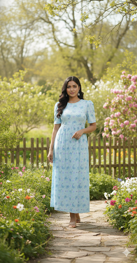 Casual Lounge Wear Non Feeding with puff Blue Butterfly