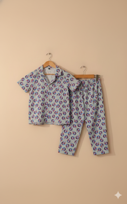 Blue Waterdrop Kids Night suit