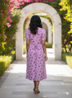 Zipless Maternity Wear with puff Sleeve Purple B