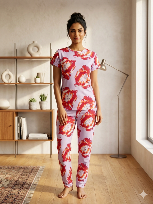 Pyjama Co-Ords lavender Tie & Dye