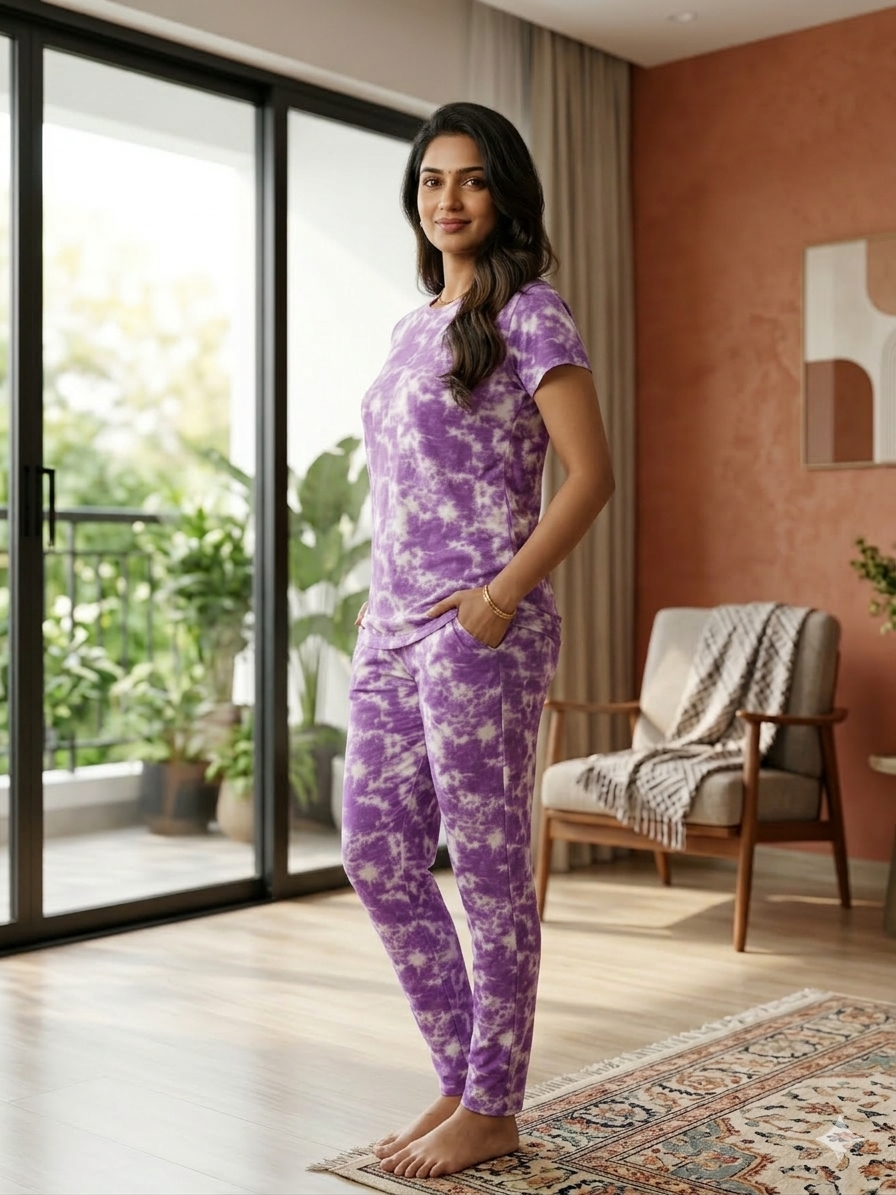 Pyjama Co-Ords Purple Dyed