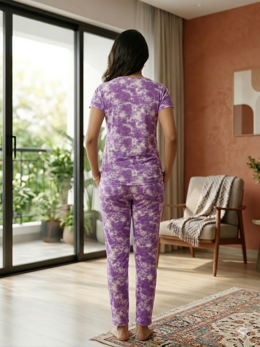 Pyjama Co-Ords Purple Dyed