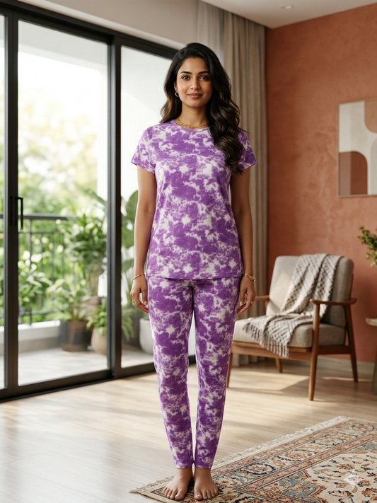 Pyjama Co-Ords Purple Dyed