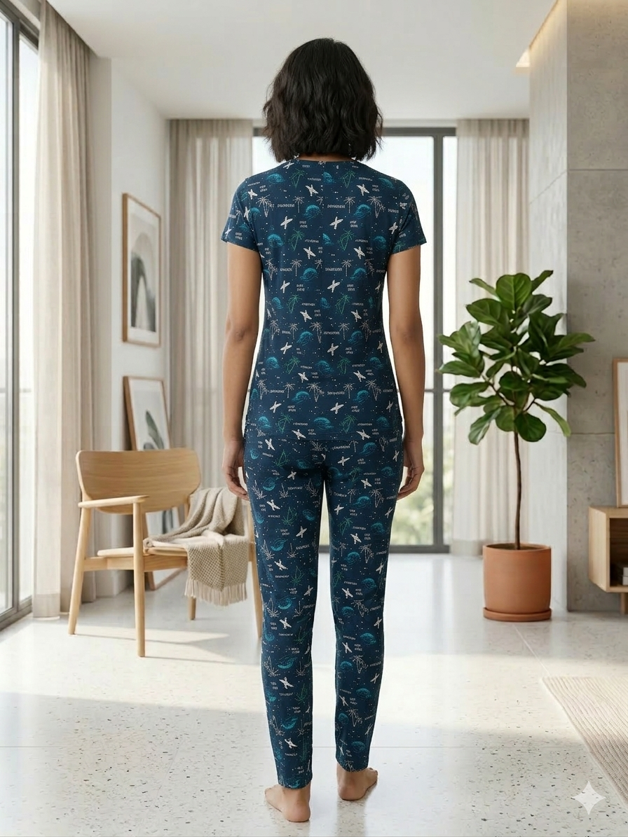 Pyjama Co-Ords Navy Blue Marine