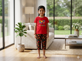 Red Flowers Girls casual capri set