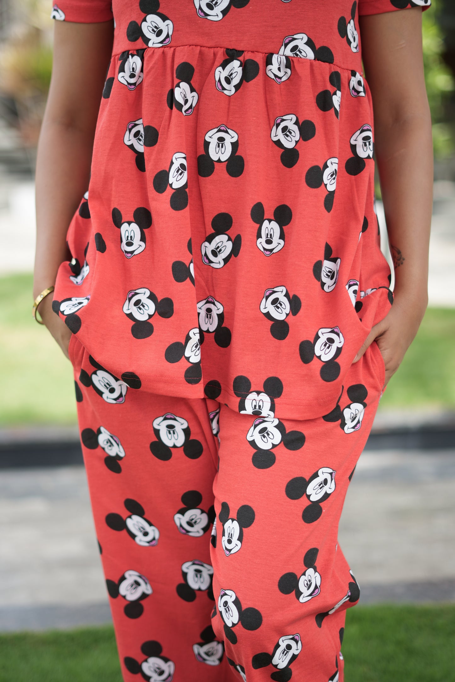 Red Mickey Peplum Co oords NF