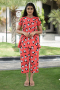 Red Mickey Peplum Co oords NF