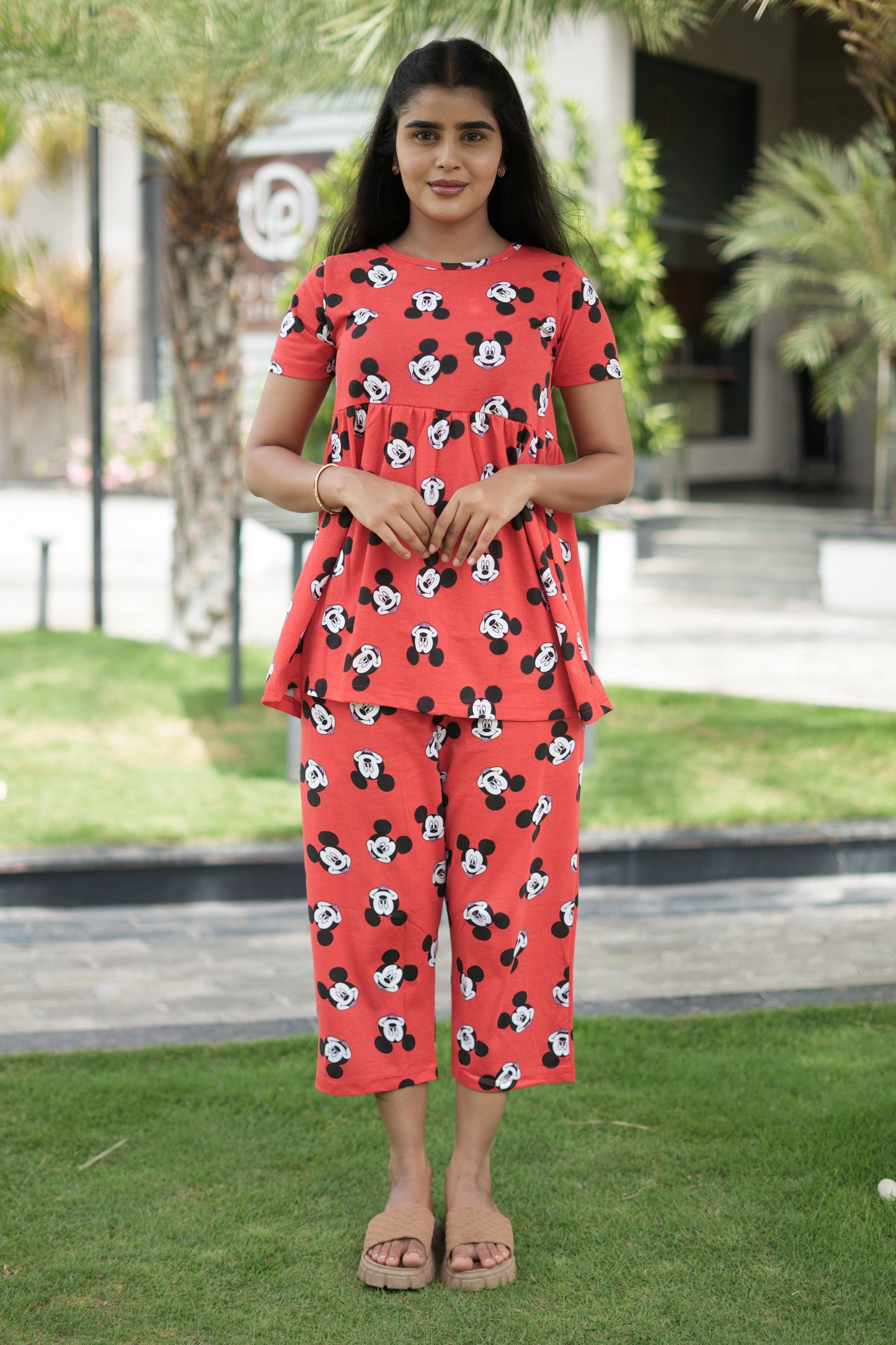 Red Mickey Peplum Co oords NF