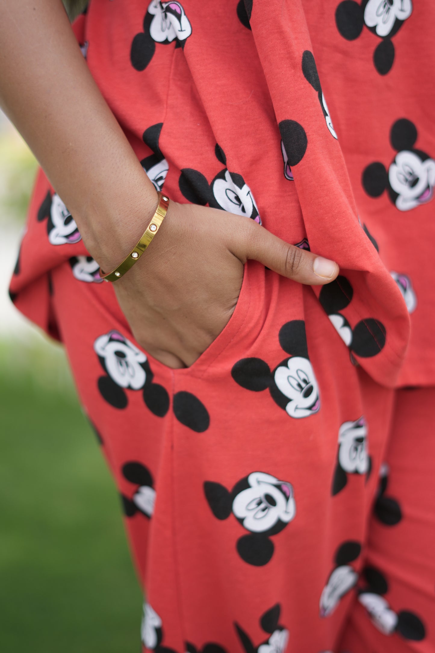Red Mickey Peplum Co oords NF