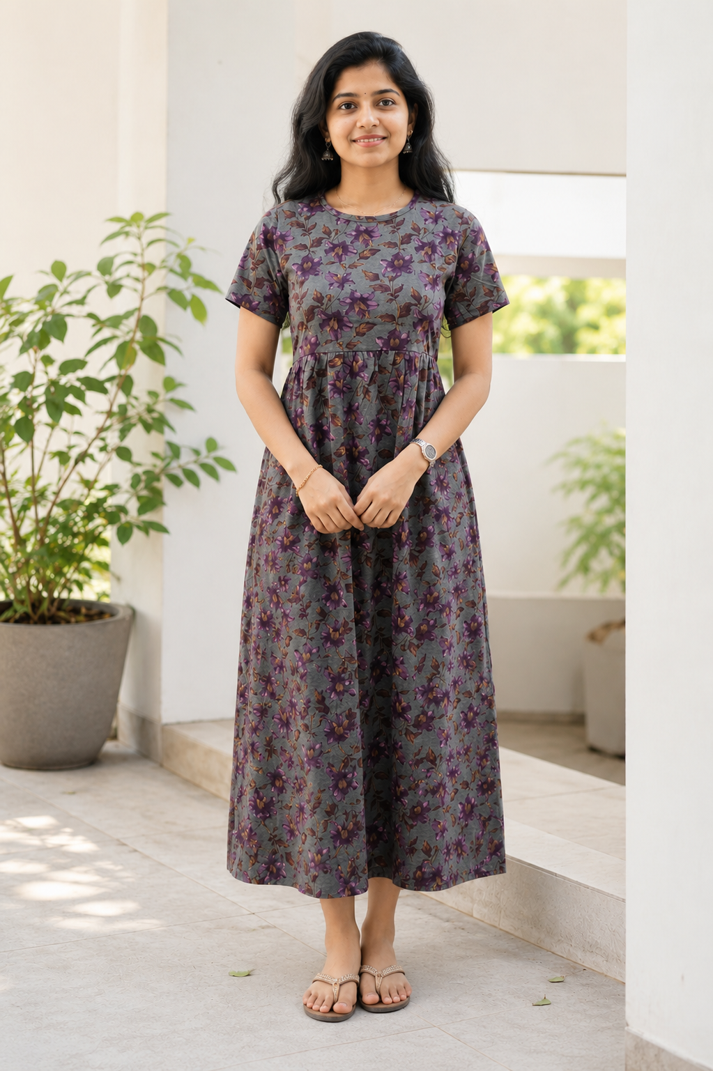 Casual Lounge Wear Non Feeding Melange Purple