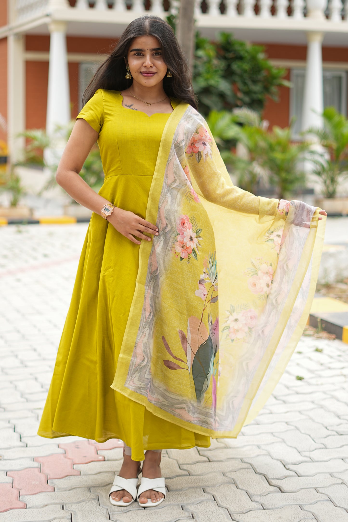 Solenne Women's Mul Chanderi Cotton Ethnic Set with Dupatta| LCAS043