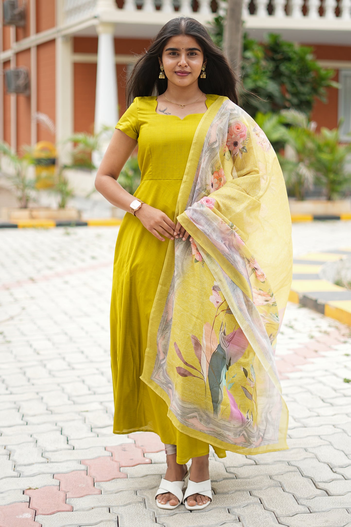 Solenne Women's Mul Chanderi Cotton Ethnic Set with Dupatta| LCAS043