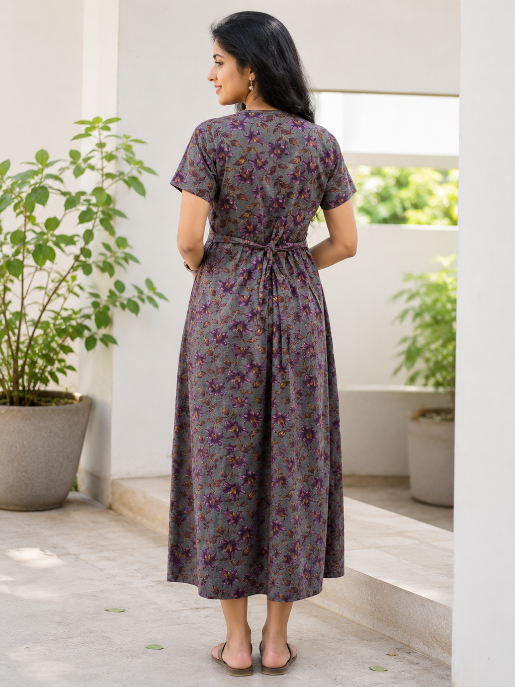 Casual Lounge Wear Non Feeding Melange Purple