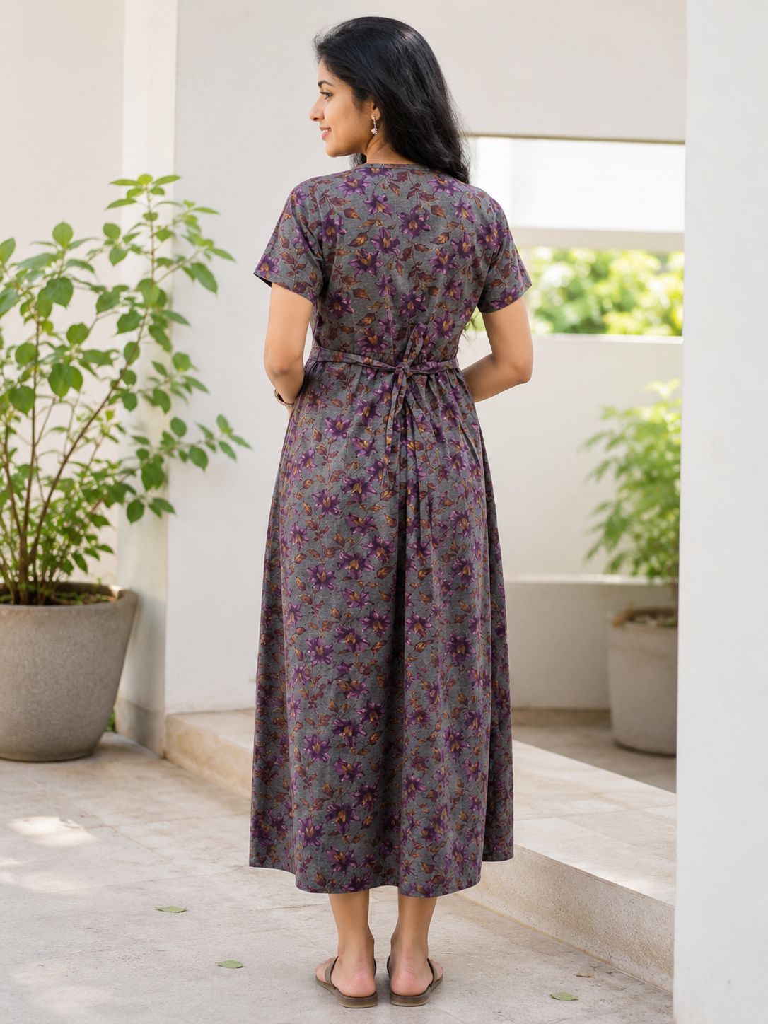 Casual Lounge Wear Non Feeding Melange Purple