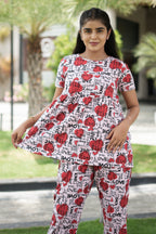 Pink red Heart  Peplum Co oords NF