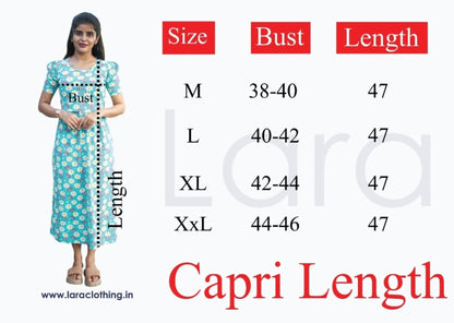 Capri Feeding Wear with Puff Sleeve Plain Lavendar daisy