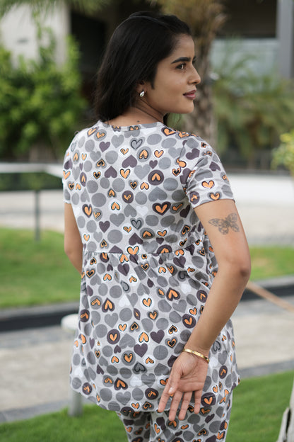 Grey Dot Peplum Co oords NF
