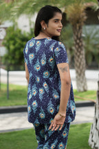 Navy feather Peplum Co oords NF