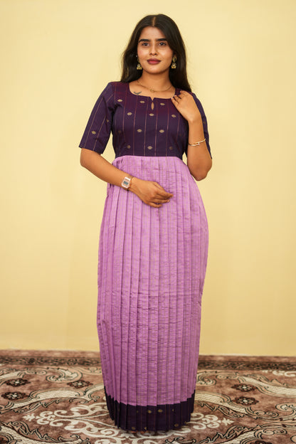 Royal Plum Zari Maxi Dress | Women Festive Maxi | E - 004