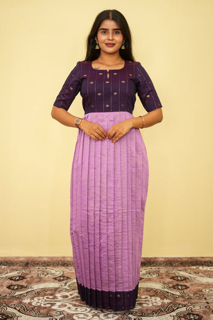 Royal Plum Zari Maxi Dress | Women Festive Maxi | E - 004