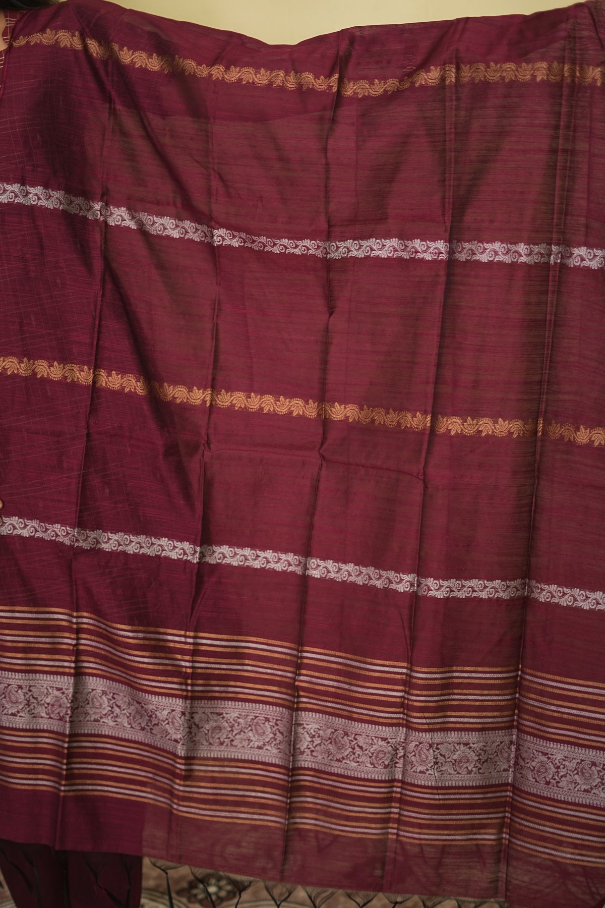 Maroon Checks Cotton Salwar Suit with Elegant Dupatta Set | G - 018
