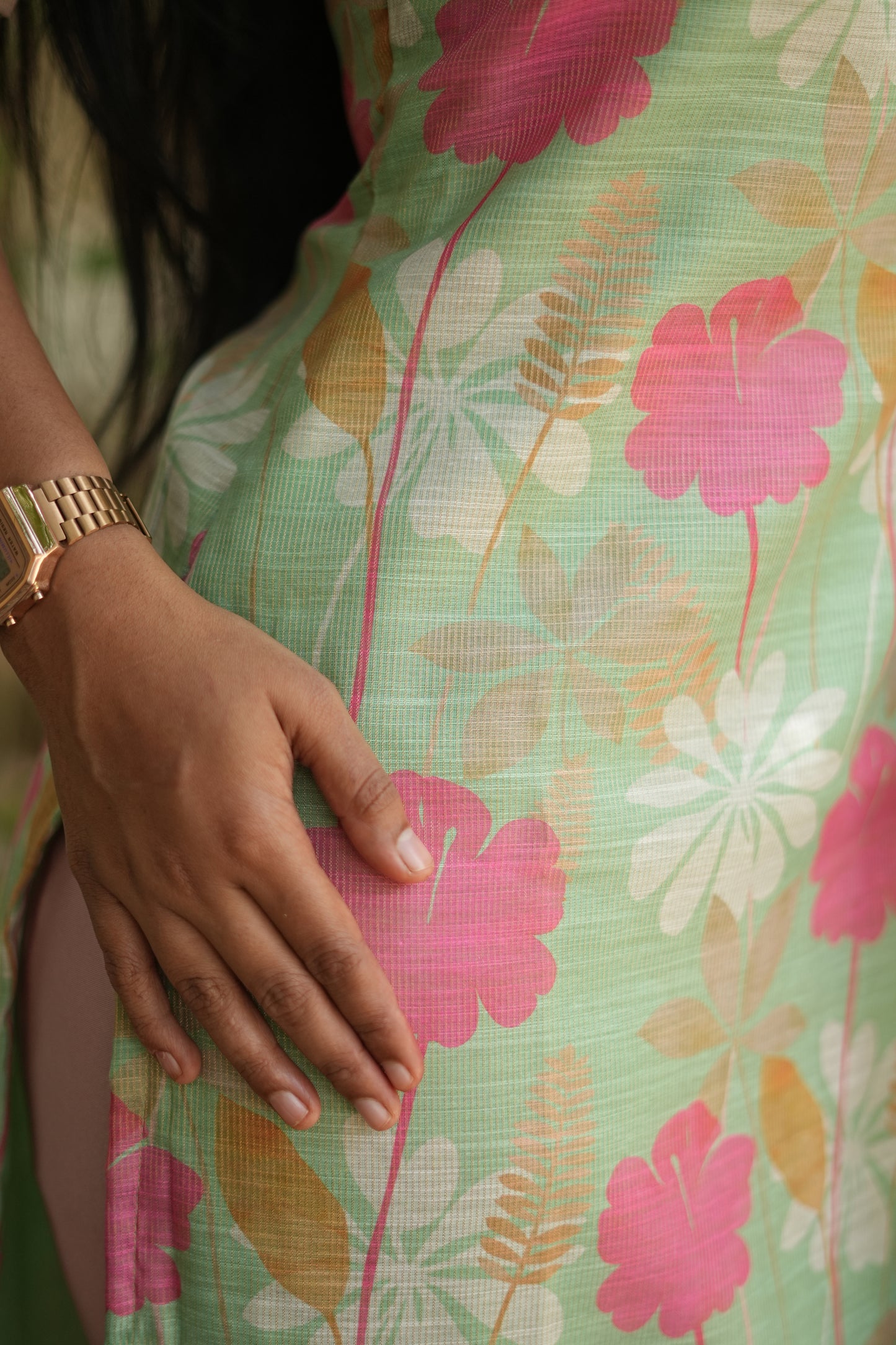 Mint Green Blossom Floral Printed Kurta Set with Dupatta | LCTM 039