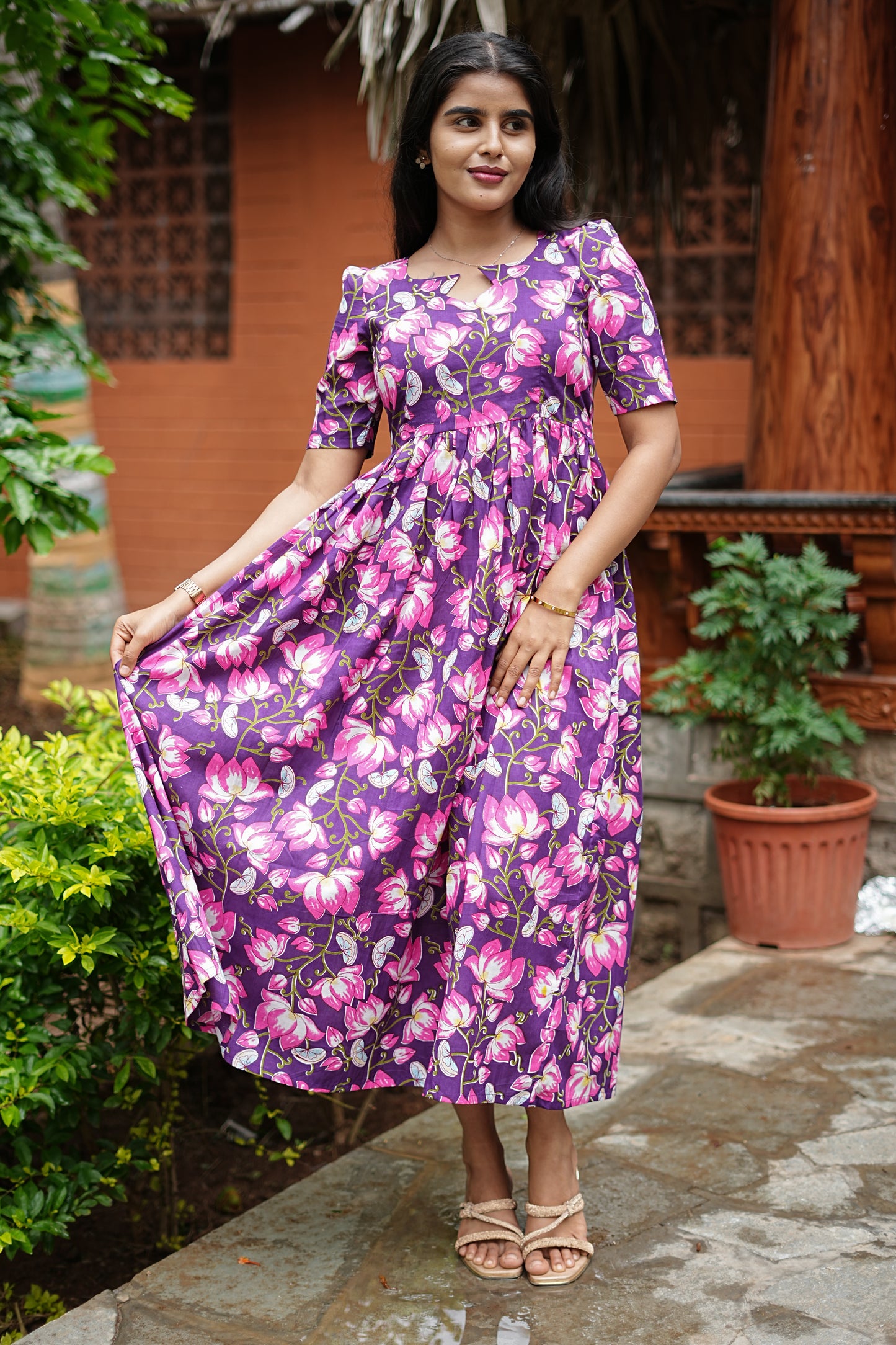 Purple Lotus Maxi Dress