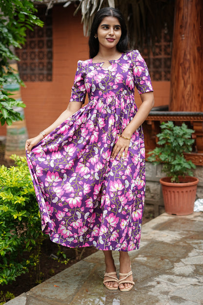 Purple Lotus Maxi Dress