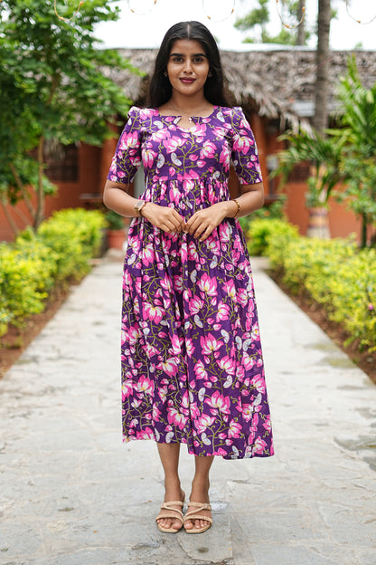 Purple Lotus Maxi Dress