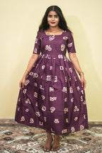 Tamil Script Elegance Maxi Dress | B - 014