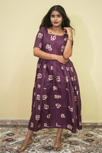 Tamil Script Elegance Maxi Dress | B - 014