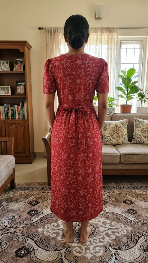 Casual Lounge Wear Non Feeding with puff Crimson Star