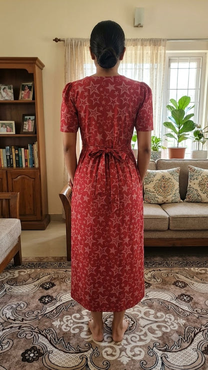 Casual Lounge Wear Non Feeding with puff Crimson Star